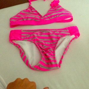 striped Justice bathing suit