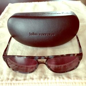 John Varvatos men's tortoise aviator sunglasses