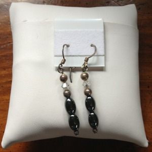 Handcrafted necklace and dangle ear rings