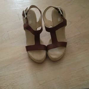 Brown strap Michael Kors heels