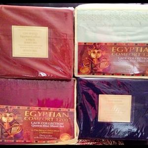 4setEgyptian comfort 1800 thread count deep pocket
