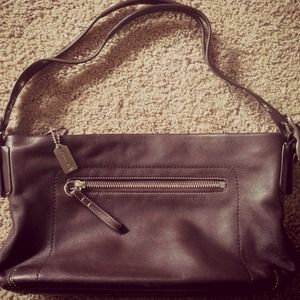 Brown leather Coach purse