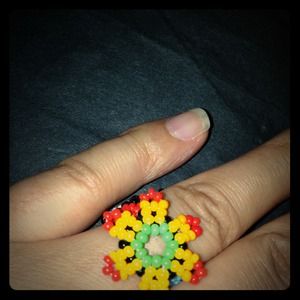 Rainbow beaded Ring