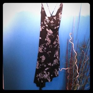 Floral print asymmetrical dress