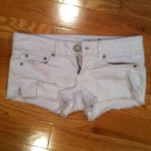American Eagle white ripped shorts