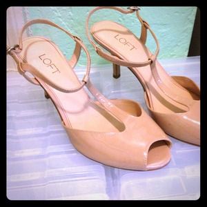 Patent Peep Toed T-Strap Heels