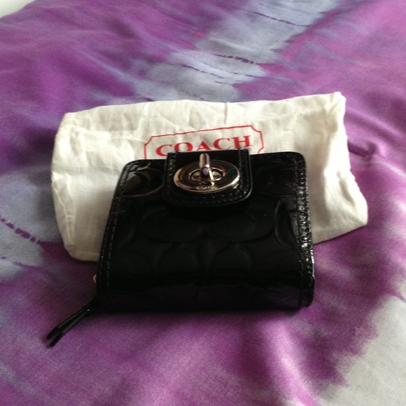 Coach black patent leather wallet $$SOLD $$
