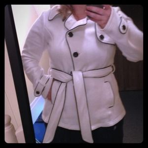 Sold Maurice's White& Black Lightweight Coat