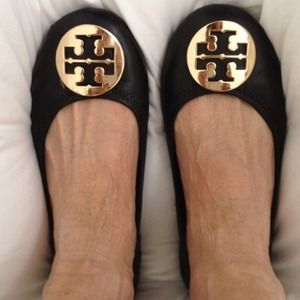 Authentic Tory Burch Black/Gold flat