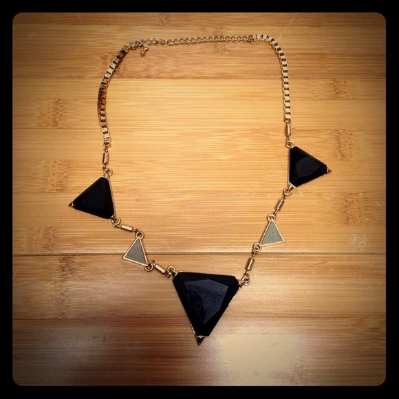 *SOLD* Gold and Black Stone Necklace