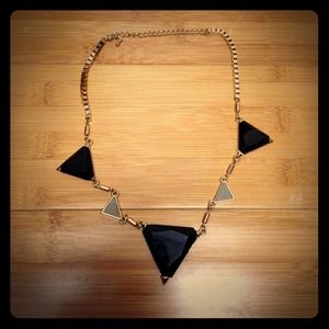 *SOLD* Gold and Black Stone Necklace