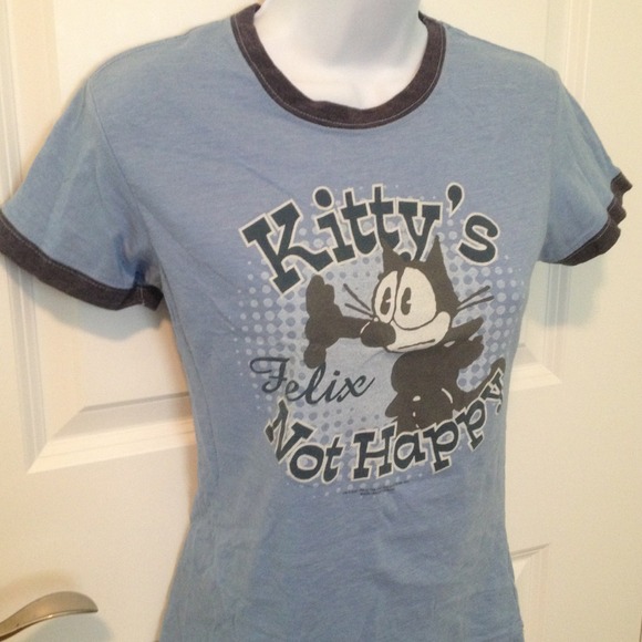 ✂✂Felix the cat  Kitty's not happy t shirt in blue