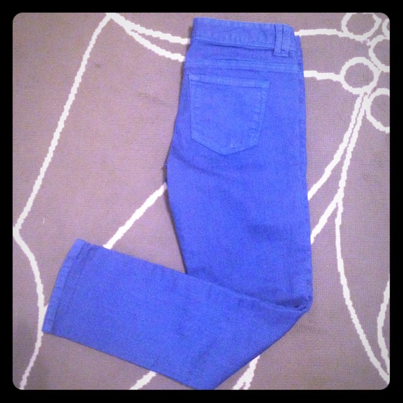 Blue crop jean leggings