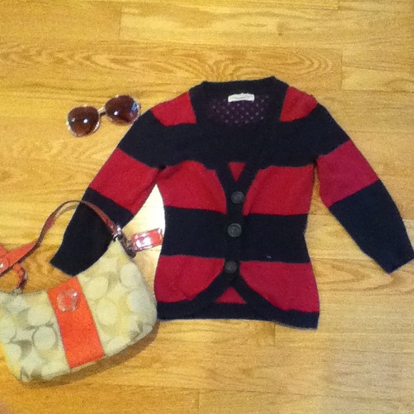 Magenta and Navy striped Sweater ☺