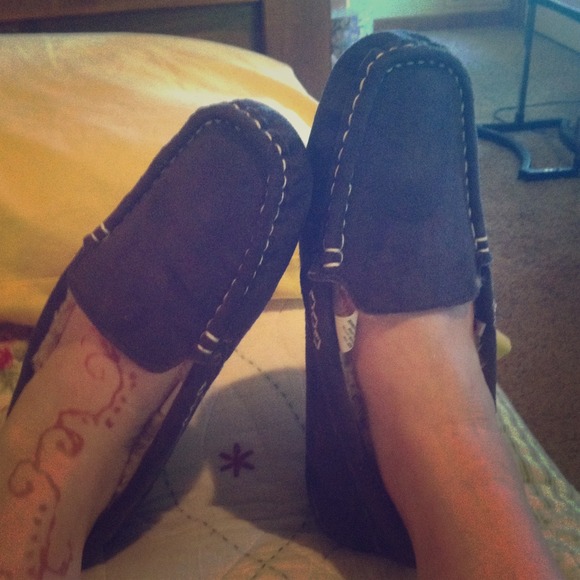 Dark Brown Faux-fur Lined Slippers