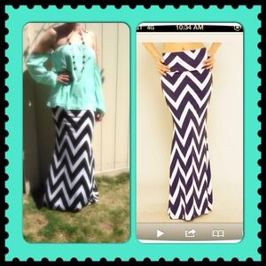 Black & White Chevron Skirt