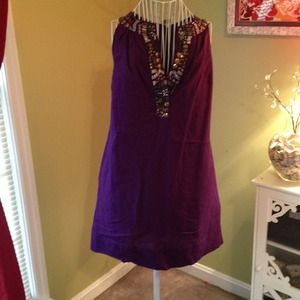 NWT. Purple linen sleeveless dress