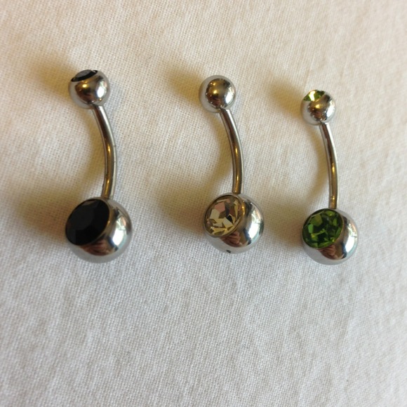 Set of 3 Silver Belly Rings