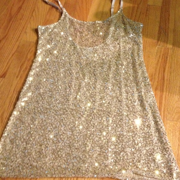 SOLD Free people sequined sheer tank dress.