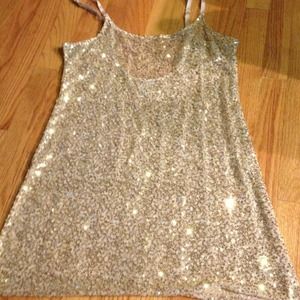 SOLD Free people sequined sheer tank dress.