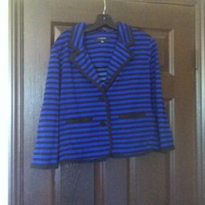 Black and blue striped blazer