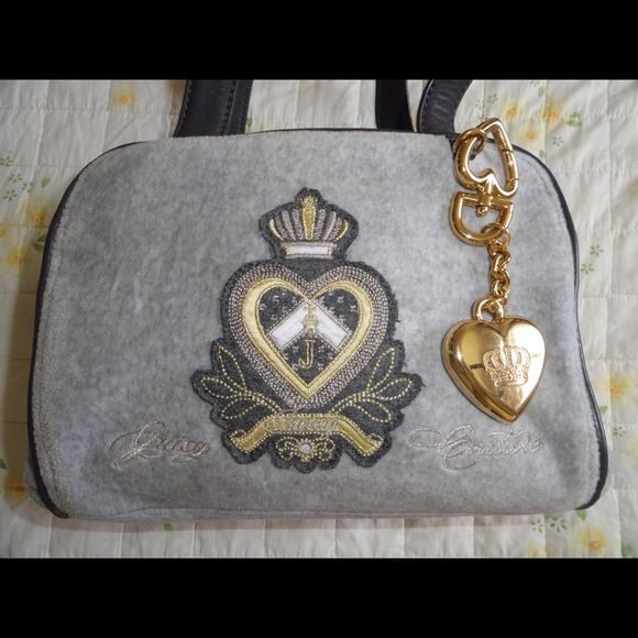 Juicy couture, grey velour tote - Picture 2 of 4