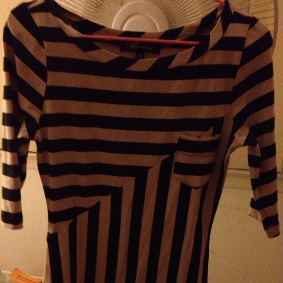 Beige dress with stripes