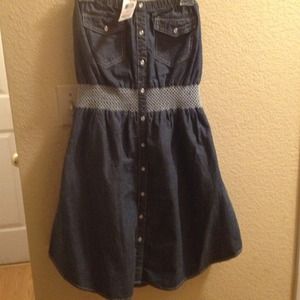 American Rag elastic strapless jean dress.