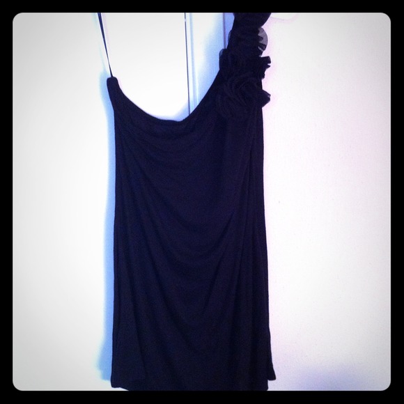 Black dressy one shoulder tank