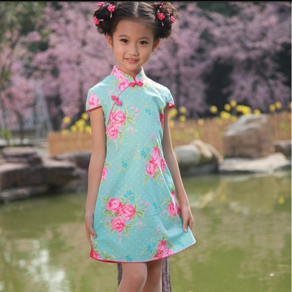Blue summer cheongsam