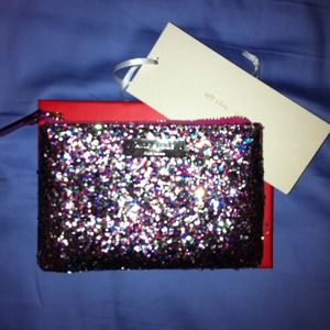 Kate spade glitter key/coin pouch
