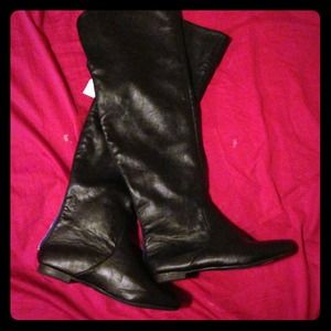 Black thigh high boots