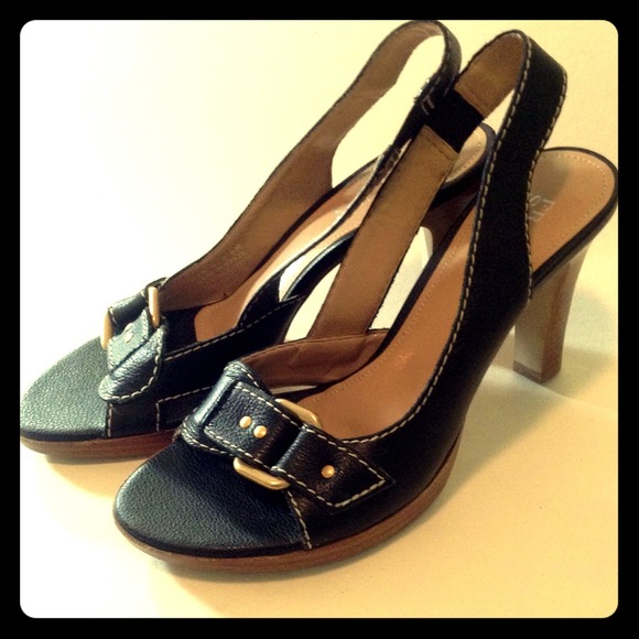 Franco Sarto Shoes - Franco Sarto Black Leather Sandals Size 6