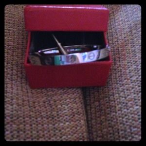 New Silvertone Love Screw Bracelet