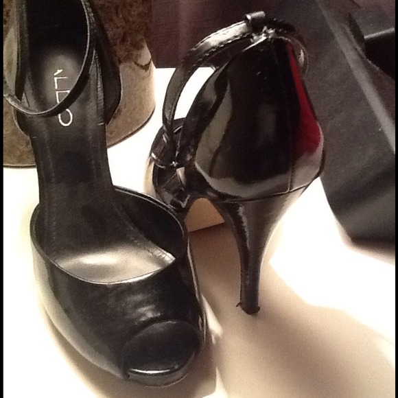 Aldo Black peep toe pumps (REDUCED)