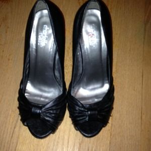 Charlotte Russe black, peep toe, pumps!
