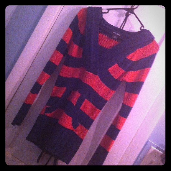 Hooded pink & blue sweater