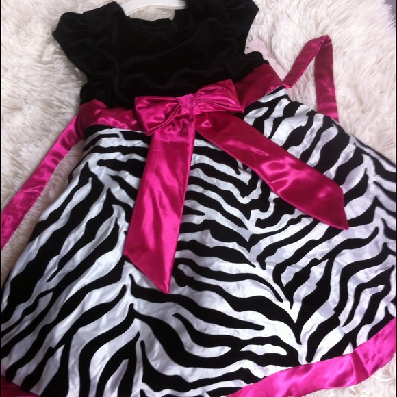 NWT Girls Jona Michelle Zebra and Pink Dress