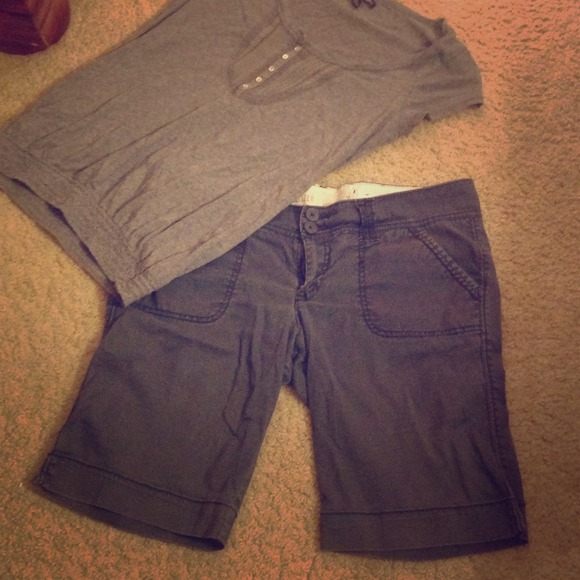 Navy blue knee length shorts