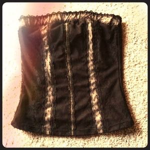 Black lace tube top