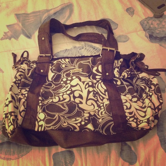 Brown and white pacsun purse