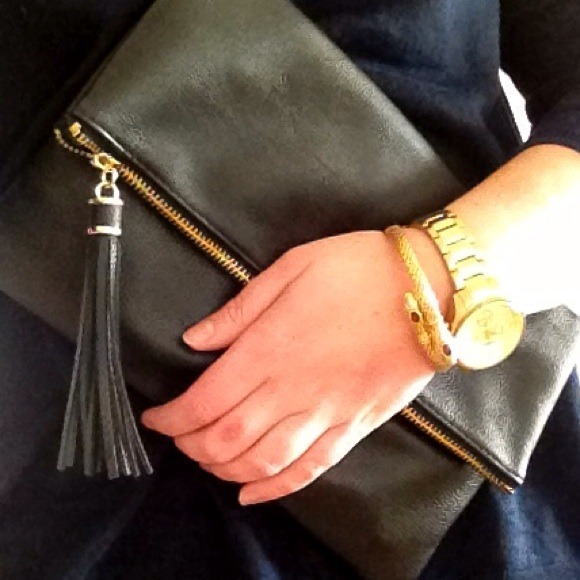 Clutches & Wallets - Black Tassel Convertible Clutch