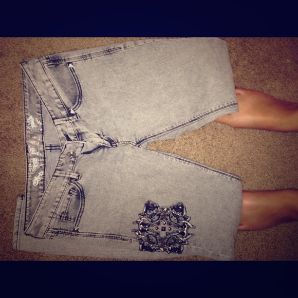 Express grey skinny jeans