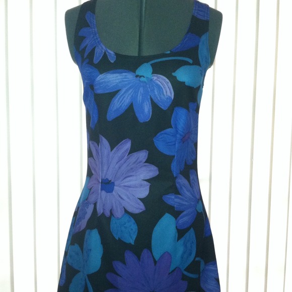 Floral Print Black Dress