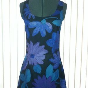 Floral Print Black Dress