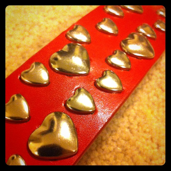 Heart studded red belt