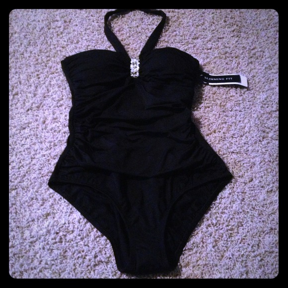 Black one piece swimsuit