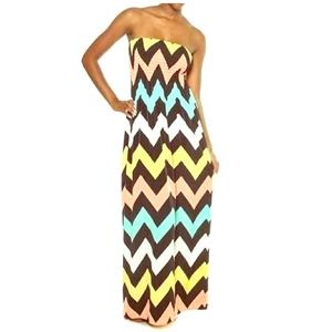 Chevron Maxi Dress (S/M/L Available)