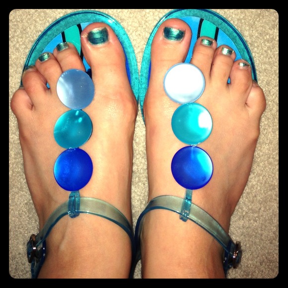 Blue Jelly Sandals