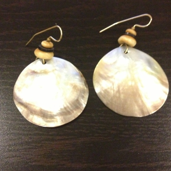 Abalone shell and bead earrings